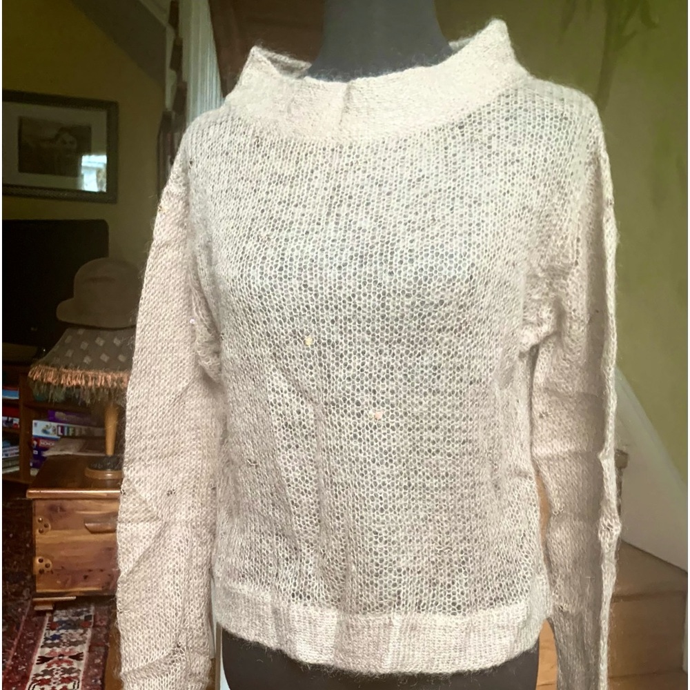 Nicole Miller Mohair Sweater with Sequins Sz. XL, like new